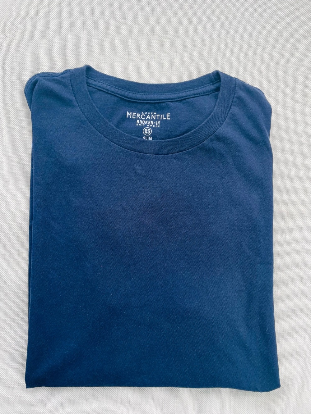 J. Crew Mercantile Broken-In Soft Knit Slim Navy Crew Neck T-Shirt